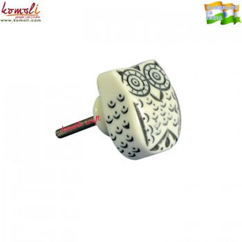 White Owl Character Shape - Resin Door Pull Knob - Custom Manufacturing