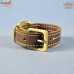 Slim Style - Contrast Stitched on Brown Black Leather - Fashion Leather Wrap Bracelet
