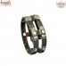 Black Leather Brass Studded Multi - Pin Unixes Bracelet - Custom Design