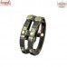 Black Leather Brass Studded Multi - Pin Unixes Bracelet - Custom Design