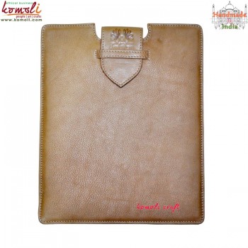 Smooth Grain Finish - Genuine Leather Ipad Cover (Beige)