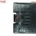 Crocodile Textured Genuine Leather Black Ipad Cover