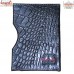 Croco Textured Black Genuine Leather Passport Jacket Holder Cover