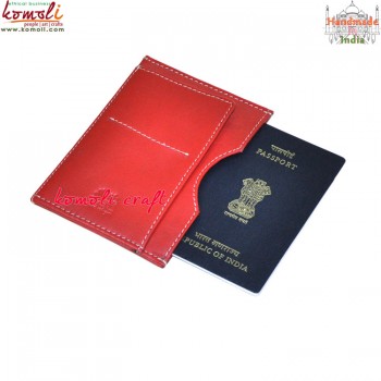Cherry Red - Genuine Leather Passport Cover Holder