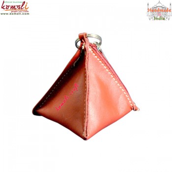 Cherry Red Pyramid Leather Utility Pouch