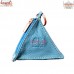 Turquoise Blue Pyramid Leather Utility Pouch