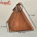 Pyramid Design Beige Color Leather Utility Pouch Key Ring Holder