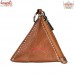 Beige Color Pyramid Pouch with Wire Managers - Genuine Leather