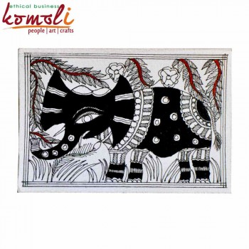 Elephant Handmade Madhubani Mithila Folk Greeting Card