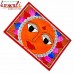 Handpainted Orange Sun - Madhubani (Mithila) Painting - Greeting Card