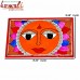 Handpainted Orange Sun - Madhubani (Mithila) Painting - Greeting Card