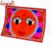 Handpainted Orange Sun - Madhubani (Mithila) Painting - Greeting Card