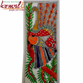 Find the Fish - Folk Madhubani (Mithila) Painting (Large)