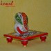 Peacock Painted - Chowki Ganesha - Handmade Marble Gift Item