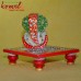 Peacock Painted - Chowki Ganesha - Handmade Marble Gift Item