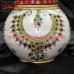 Marble Kalash - Lota with Beautiful Rajashthani Necklace Design - 5 inch 