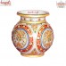 Floral Decorative Marble Kalash - Handpainted & Studded