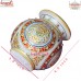 Floral Decorative Marble Kalash - Handpainted & Studded
