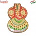 Ganesha Shape Flat Marble Decorative Kumkum Holder with Sliding Lid