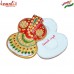 Ganesha Shape Flat Marble Decorative Kumkum Holder with Sliding Lid