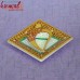 Square Shape Marble Puja Thali with Kumkum Holder of Shankha Shape, Indian Wedding Gifts Favors