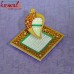 Square Shape Marble Puja Thali with Kumkum Holder of Shankha Shape, Indian Wedding Gifts Favors