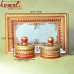 Marble Tray & Dry Fruit Container with Embossed and Kundan work Wedding Gift Favors