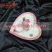 Heart Shape Pink Puja Thali With Ganesha and Deepak - Marble Kundanworking