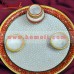 Elegant Puja Thali - Marble and Kundanwork Puja Thali Wedding Gifts Decoration
