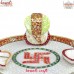 Marble Swastik Puja Thali in Green Color with Ganesha Diwali Gifts