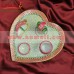 Heart Shape Puja Thali with Ganesha, Kumkum Holder and Deepak - Marble Artifact