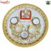 Royal Puja Thali - Large Puja Thali with Detailed Kundan Working Floral Design Wedding Favor