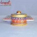 Blue Round Marble Dry Fruit Serving Container with Lid and Marble Tray - Kundanworking