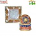 Blue Round Marble Dry Fruit Serving Container with Lid and Marble Tray - Kundanworking