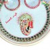 Marble Puja Thali with Hand Painted Ganesha with Containers for Roli - Kumkum - Chawal