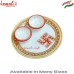 Swastik Design Puja Thali with Two Containers - Simple Kundanworking Design Wedding Gifts and Decoration