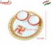 Swastik Design Puja Thali with Two Containers - Simple Kundanworking Design Wedding Gifts and Decoration