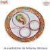 Ganesha Painted Elegant Puja Thali - Marble and Kundanwork Puja Thali Religious Gift