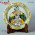 Miniature Painting of Krishna on Marble Plate with Jaali Work