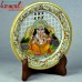 Miniature Painting of Ganesh on Marble Plate with Jaali Work