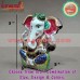 Large Chaturbhuj Ganesha Murti with Big Ears - Vibrant Meenakari (Enamel) Work