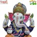 Chaturbhuj Ganesha with Large Crown - Vibrant Meenakari (Enamel) Work