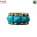 Blue Block Resin and Brass Combination Napkin Ring - Various Colors