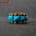 Blue Block Resin and Brass Combination Napkin Ring - Various Colors