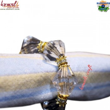 Conical Crystal Beads Handmade Napkin Ring