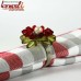 Red Yellow Trans Crystal Bead Flower Handmade Napkin Ring Christmas Gifts