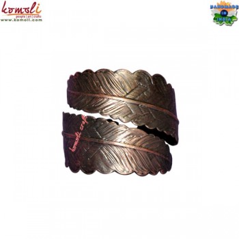 Palm Leaf Design Copper Finish Metal Napkin Ring Wedding Table Decoration