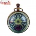 Retro Vintage Design Pocket Watch Collectible Ball Shape Clock and Compass