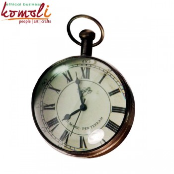 Retro Vintage Design Pocket Watch Collectible Ball Shape Clock and Compass