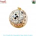 Modern Abstract Pattern Handpainted Paper Mache White Christmas Decoration Ornament Ball Bauble